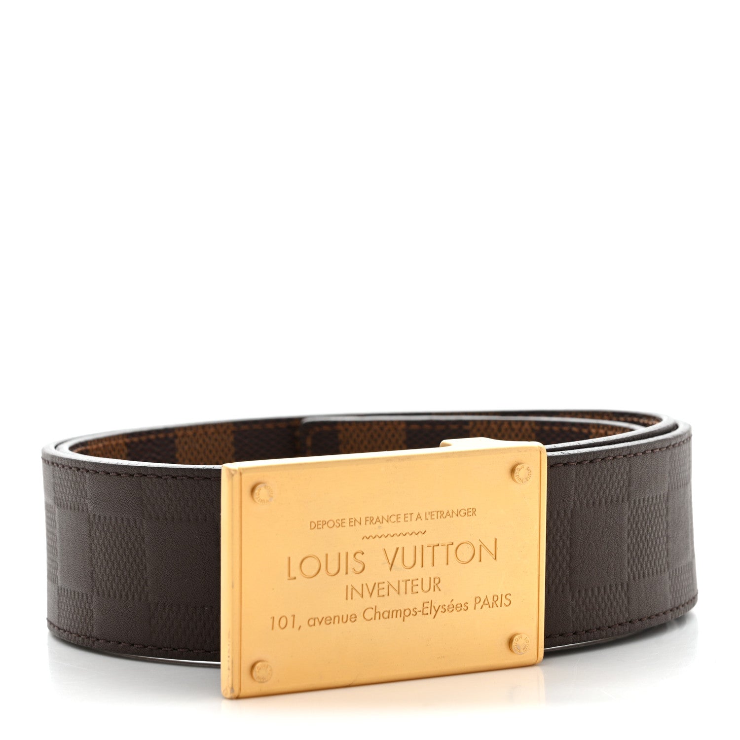 Louis Vuitton Damier Ebene Inventeur 90 36 Belt 2 of 9