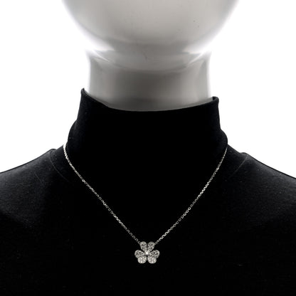 Van Cleef & Arpels 18K White Gold Diamond Small Frivole Pendant Necklace 2 of 4