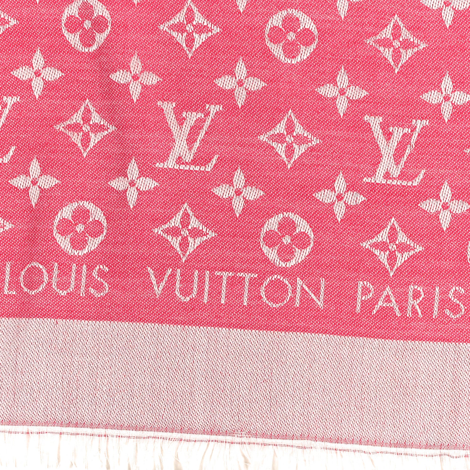 Louis Vuitton Wool Silk Monogram Denim Shawl Pivoine 3 of 10