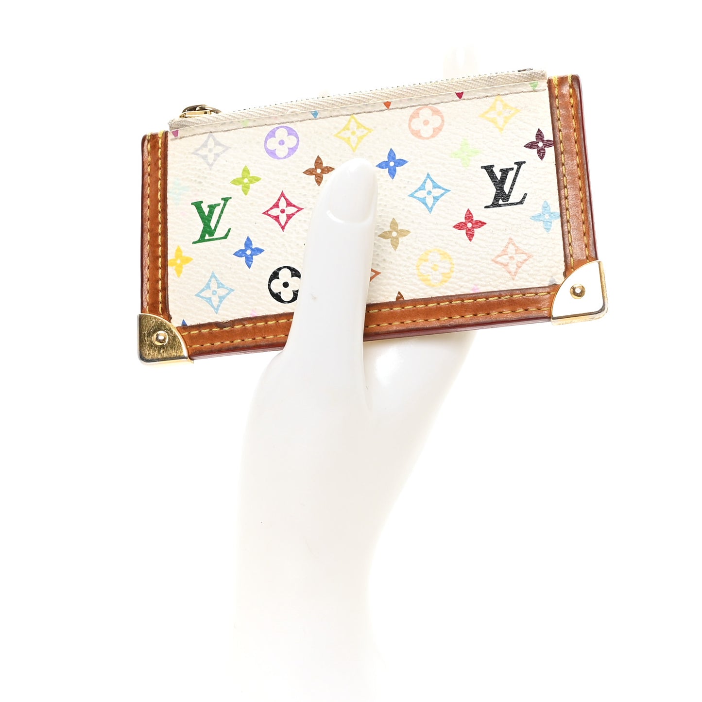 Monogram Multicolor Key Pouch White