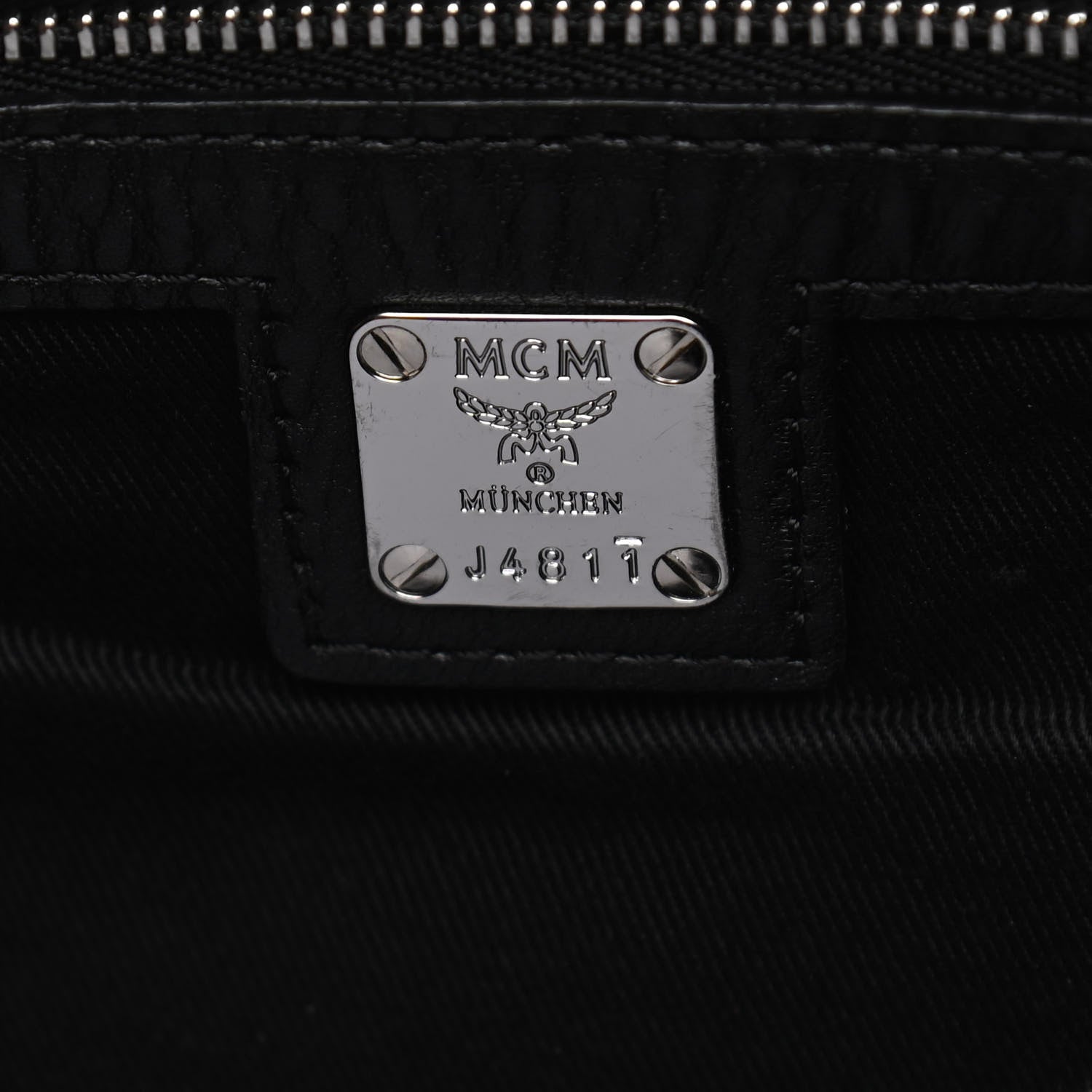MCM Calfskin Ottomar Monogram Medium Klara Shopper Tote Black 6 of 12