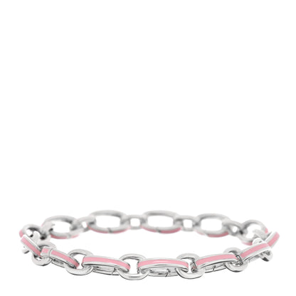 Tiffany Sterling Silver Enamel Clasping Link Bracelet Pink 1 of 4