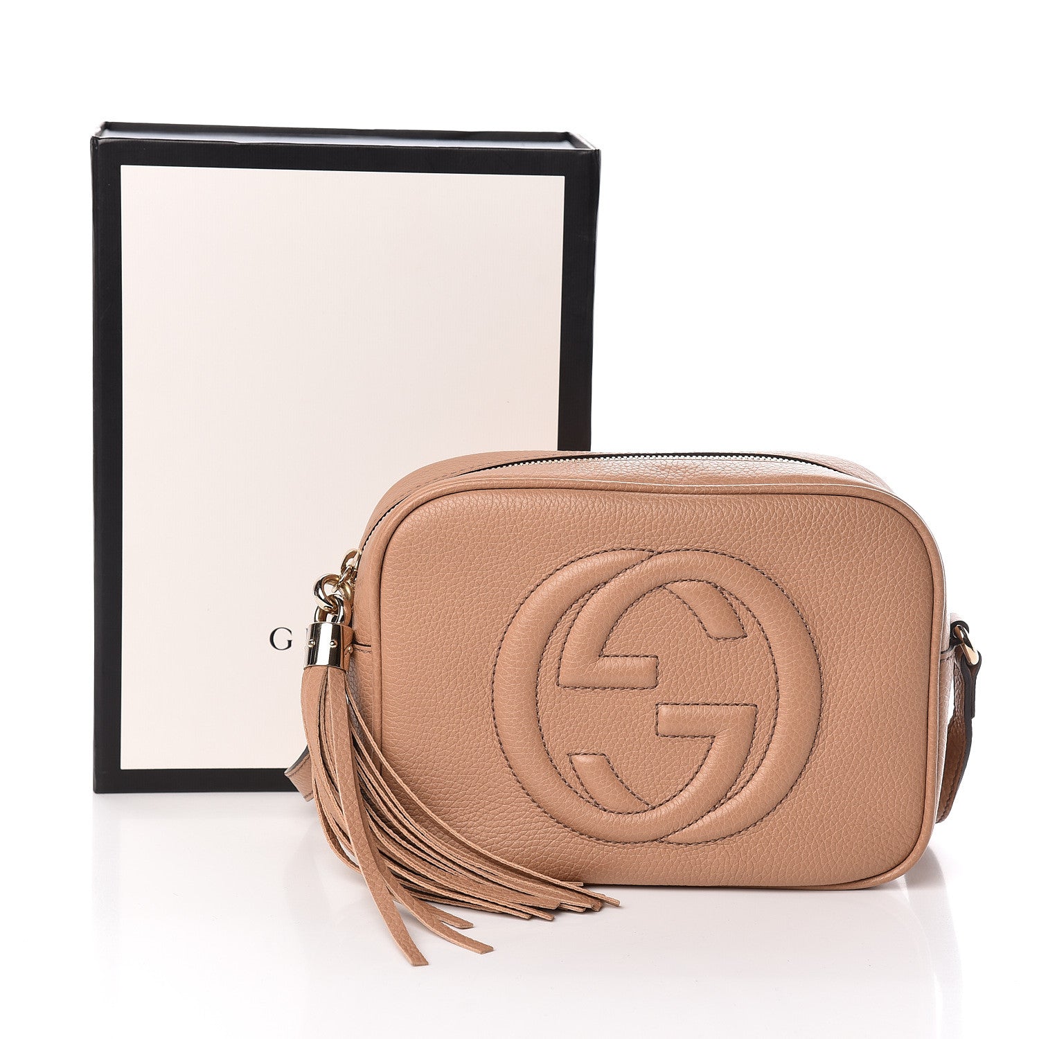 Gucci Pebbled Calfskin Small Soho Disco Bag Camelia 11 of 11