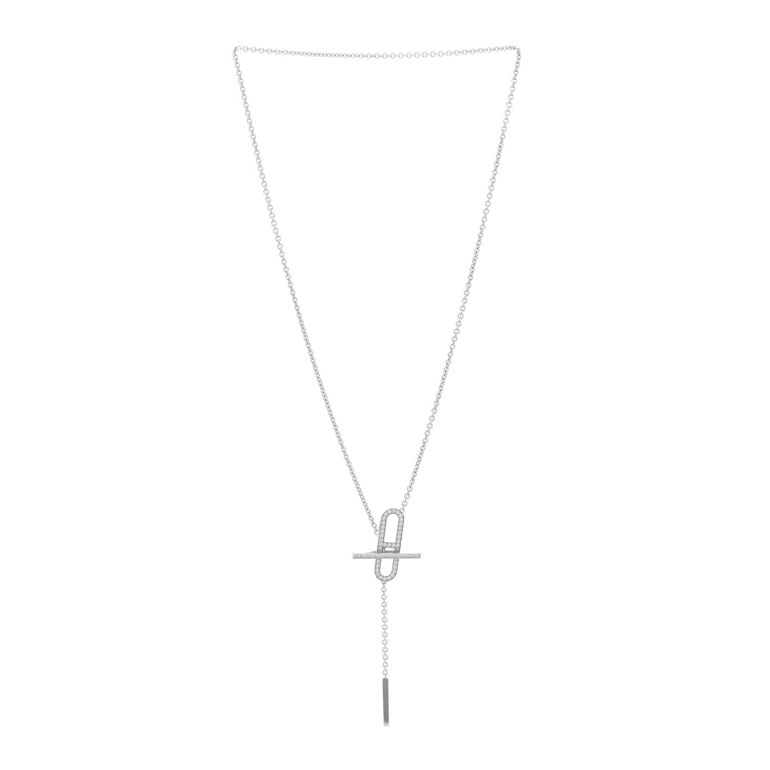 Hermes 18K White Gold Diamond PM Ever Chaine D'Ancre Necklace ST 2 of 5
