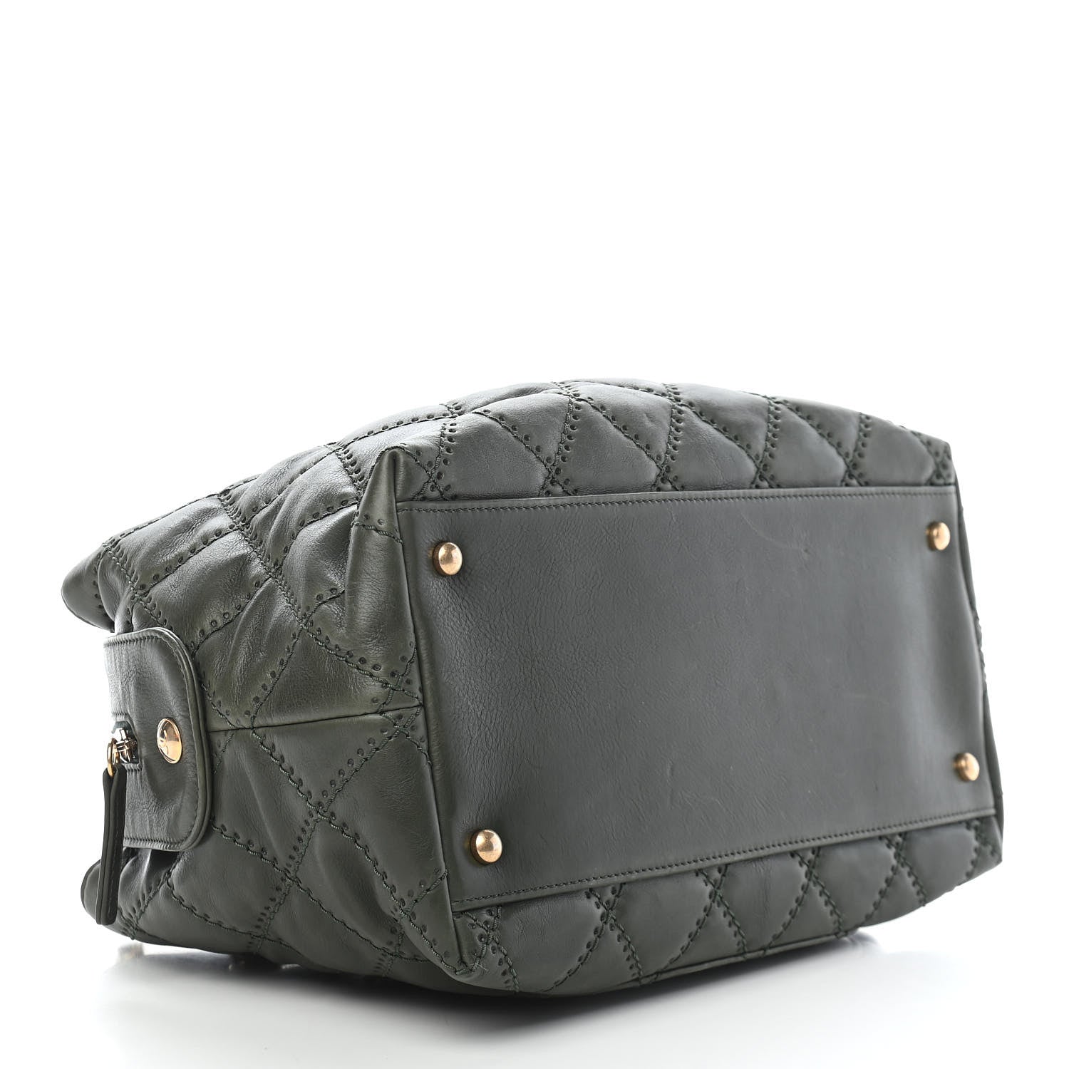 Chanel Calfskin Quilted Retro Chain Tote Green 3 of 10