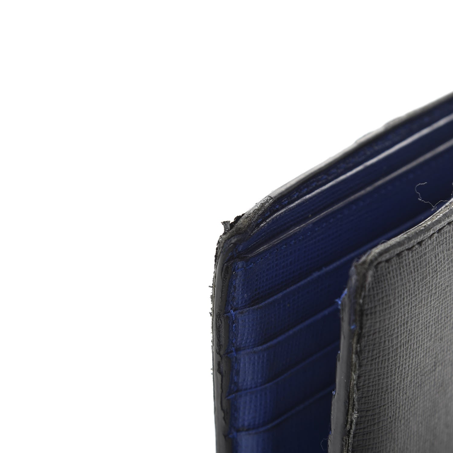 Fendi Vitello Elite Monster Eyes Inlay Bi-Fold Wallet Asfalto Blue 9 of 9