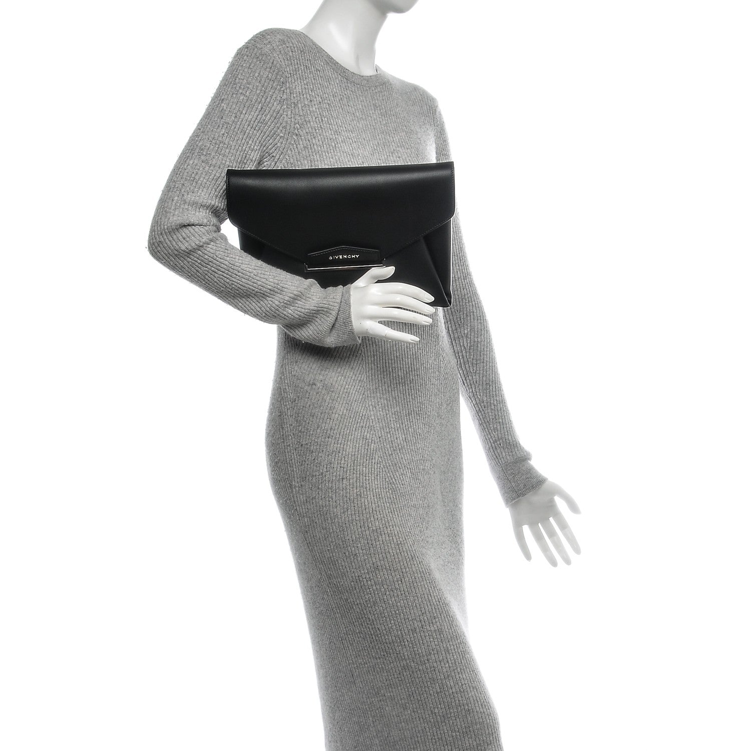 Givenchy Calfskin Medium Antigona Envelope Clutch Black 2 of 6