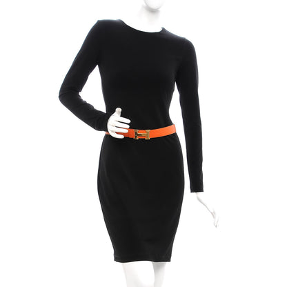 Hermes Swift Epsom 32mm H Belt 75 Black Orange 2 of 7