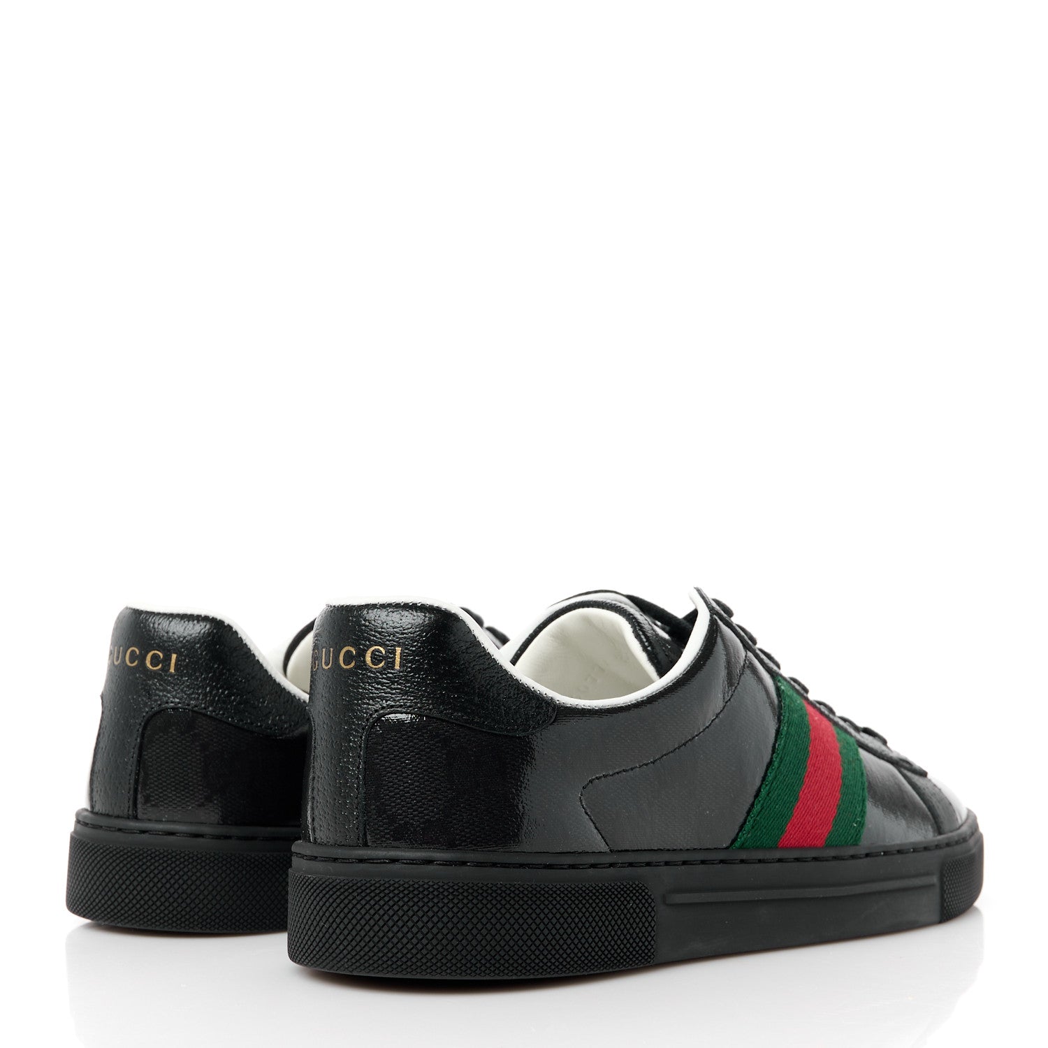 Gucci Crystal GG Monogram Web Womens New Ace Sneakers 37.5 Black 4 of 11
