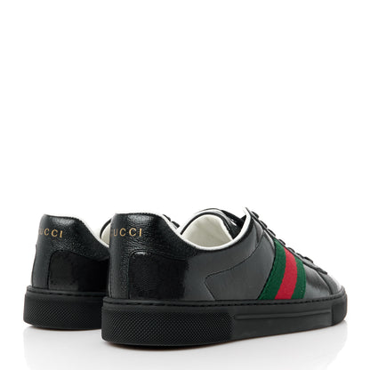 Gucci Crystal GG Monogram Web Womens New Ace Sneakers 37.5 Black 4 of 11