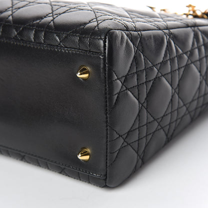 Christian Dior Lambskin Cannage Medium Lady Dior Black 17 of 17