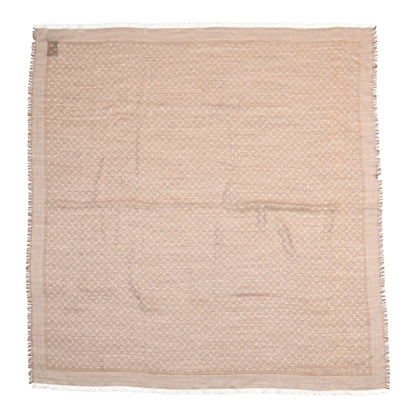 Louis Vuitton Silk Wool Petit Louis Monogram Shawl Beige 1 of 3