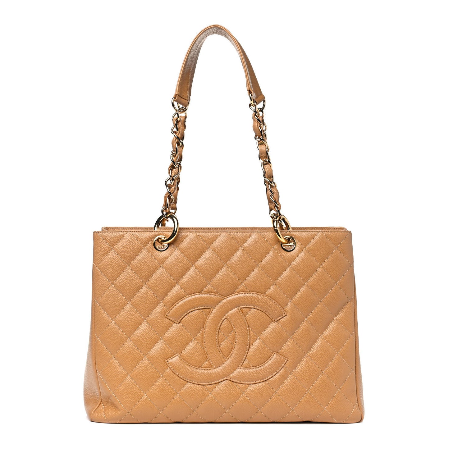 Caviar Quilted Grand Shopping Tote GST Beige