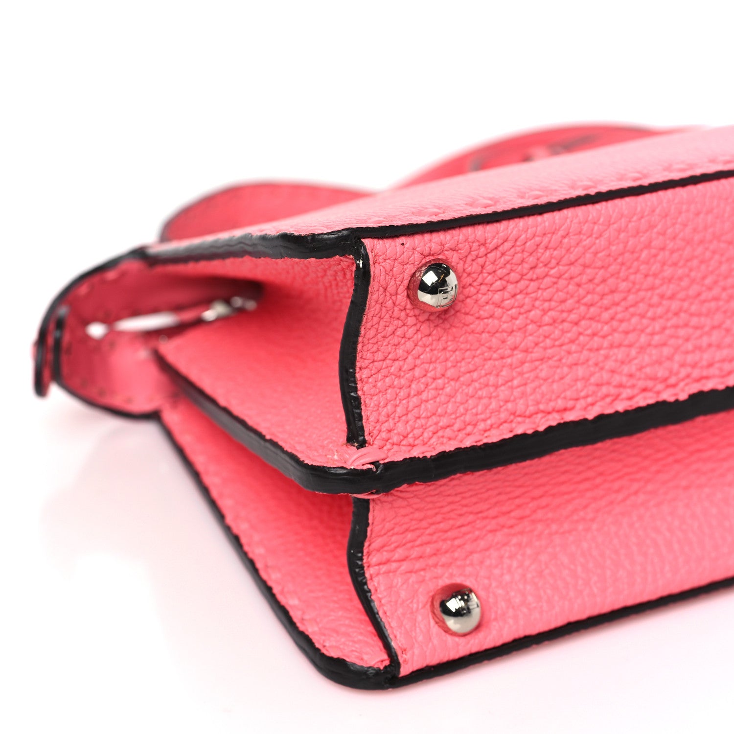 Fendi Cuoio Roma Sellerissima Nappa Sintetica Tape Stitch Small Peekaboo I SEE U Satchel Pink Dalia 9 of 13