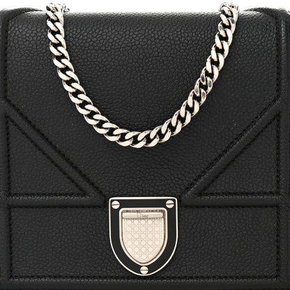Christian Dior Grained Calfskin Diorama Wallet on Chain Pouch Black 8 of 11