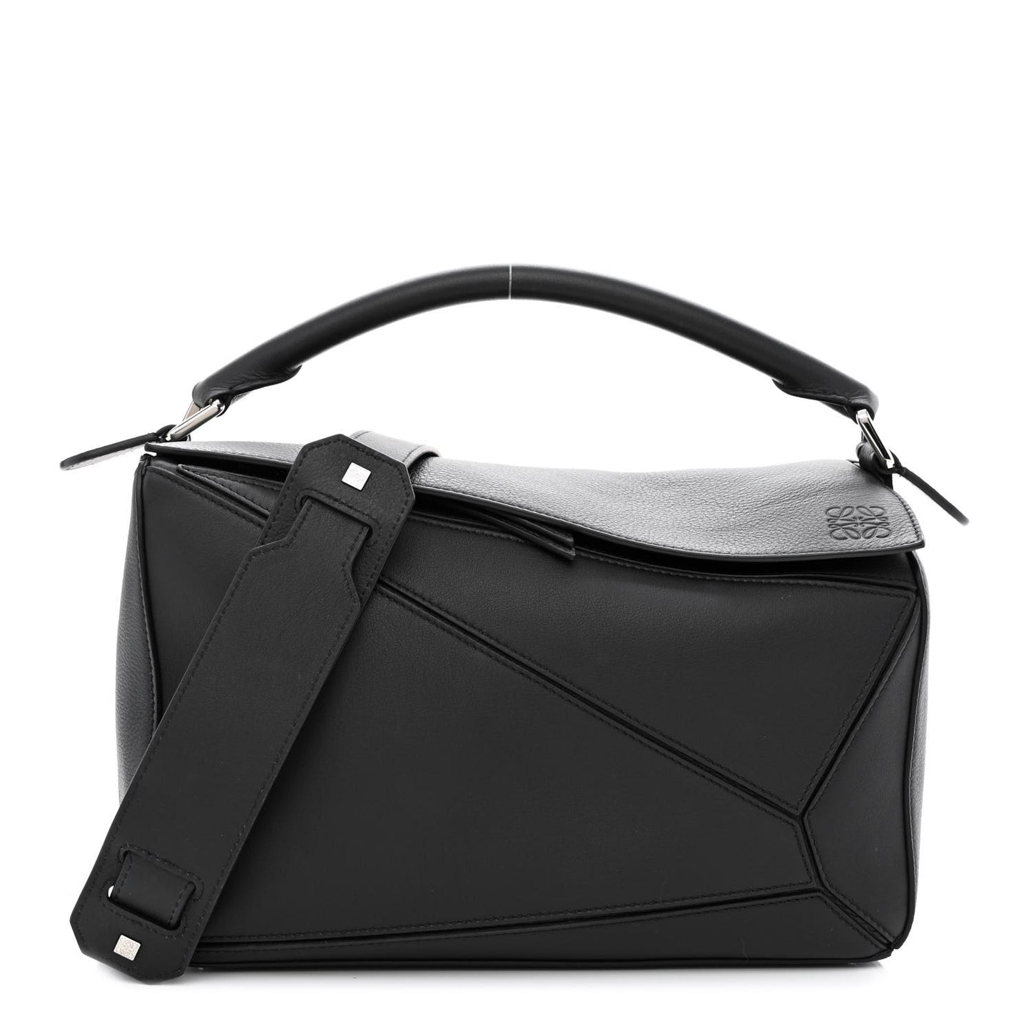 Calfskin Medium Puzzle Bag Black