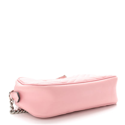 Gucci Calfskin Matelasse Small GG Marmont Chain Shoulder Bag Wild Rose 4 of 15