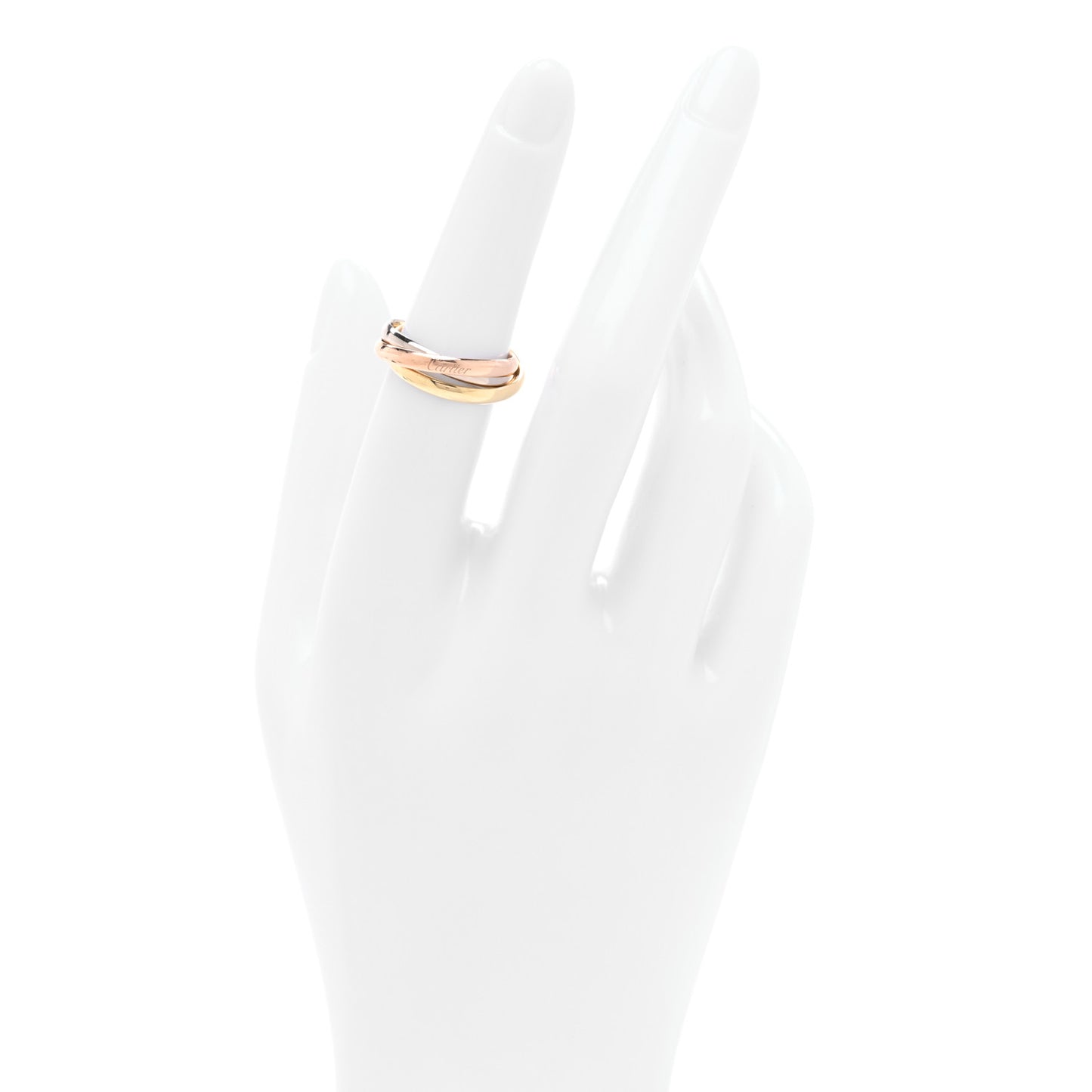 18K Pink Yellow White Gold Small Trinity Ring 51 5.75