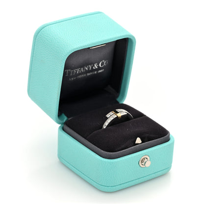 Tiffany 18K Yellow Gold Platinum Diamond Edge Bypass Ring 51 5.75 5 of 5