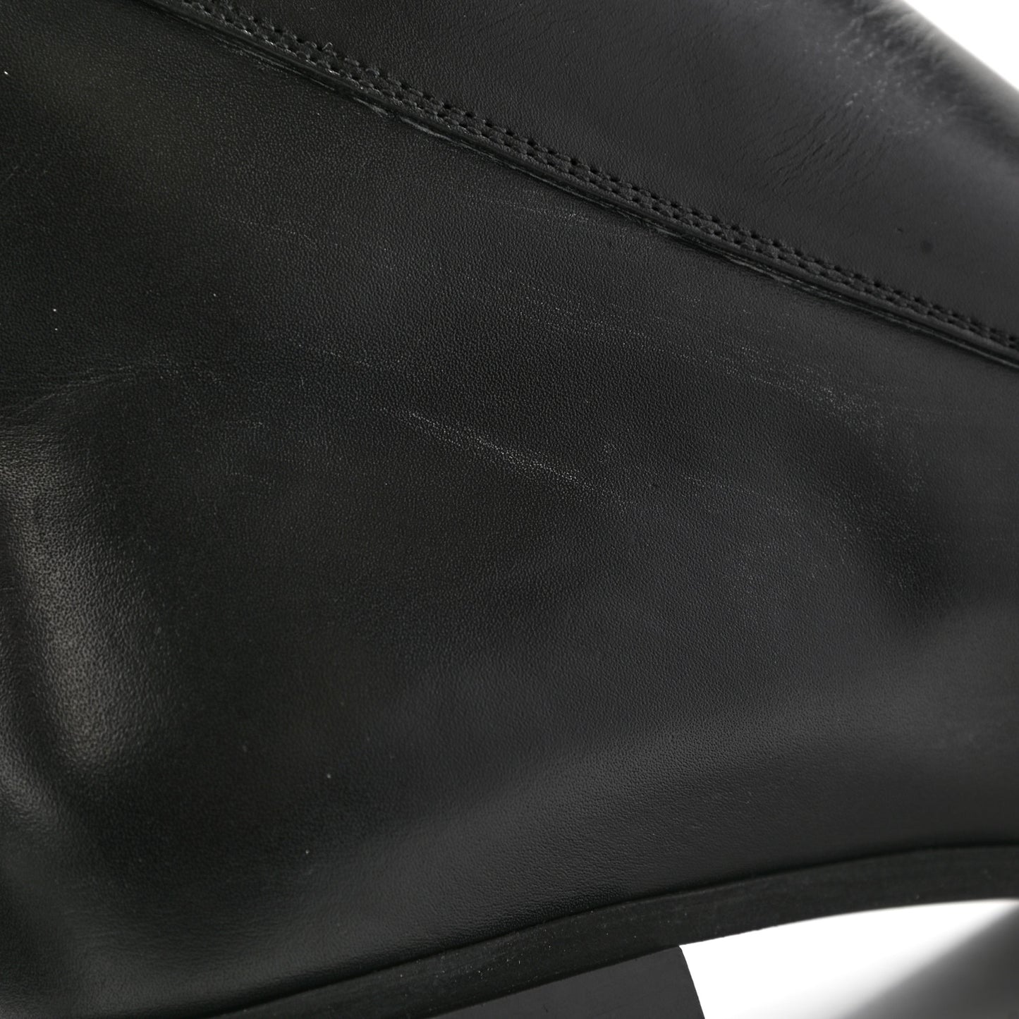 Calfskin Jumble Flat Ankle Boots 41 Black