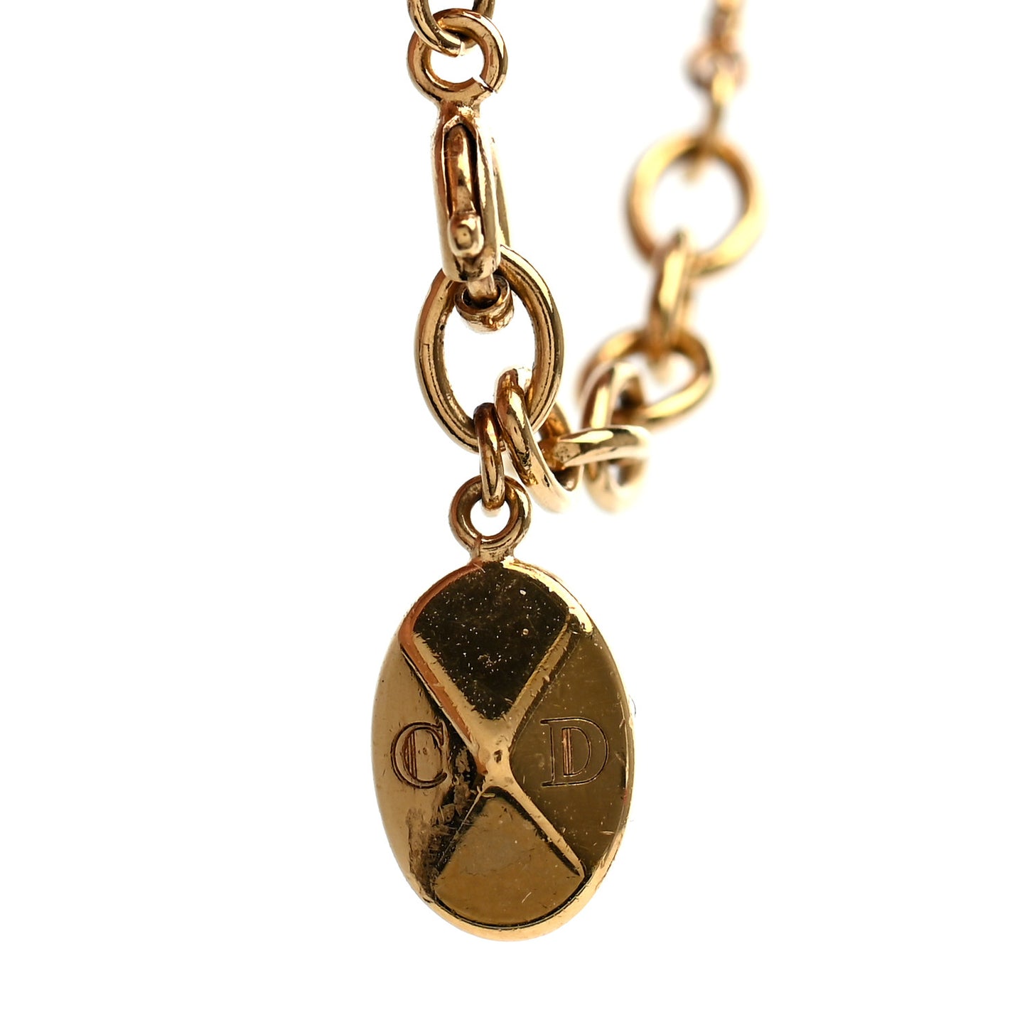 Metal Crystal Logo Bracelet Gold