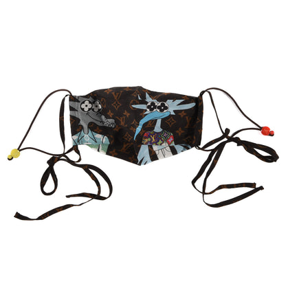 Louis Vuitton Cotton Silk Monogram LV Friends Face Mask Bandana Set Brown 2 of 11