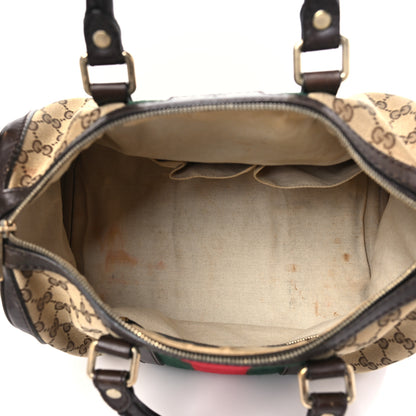 Gucci Monogram Selleria Calfskin Vintage Web Medium Boston Beige Ebony Cocoa 5 of 18