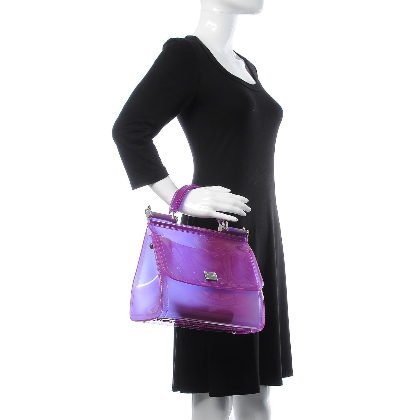 Rubber Semi Transparent Miss Sicily Satchel Purple