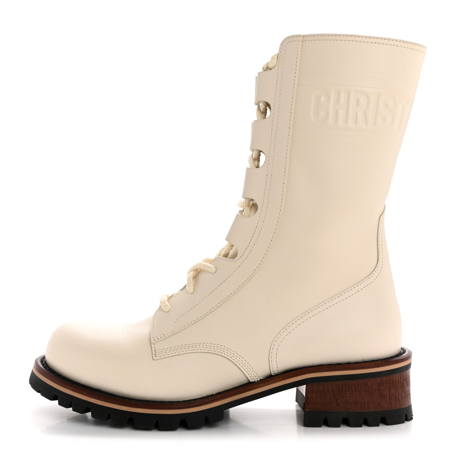 Christian Dior Calfskin Dior Quest 35mm Hiking Boots 37.5 Off White 1 of 10
