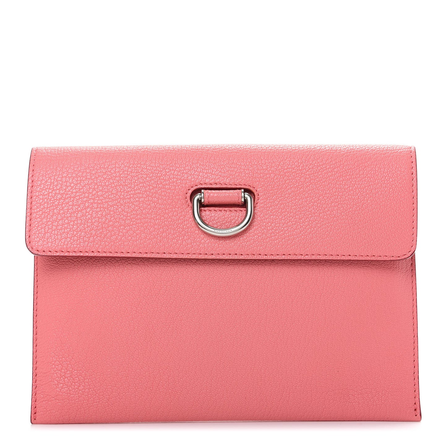 Goatskin Pendleton D-Ring Clutch Bright Coral Pink