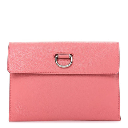 Burberry Goatskin Pendleton D-Ring Clutch Bright Coral Pink 1 of 7