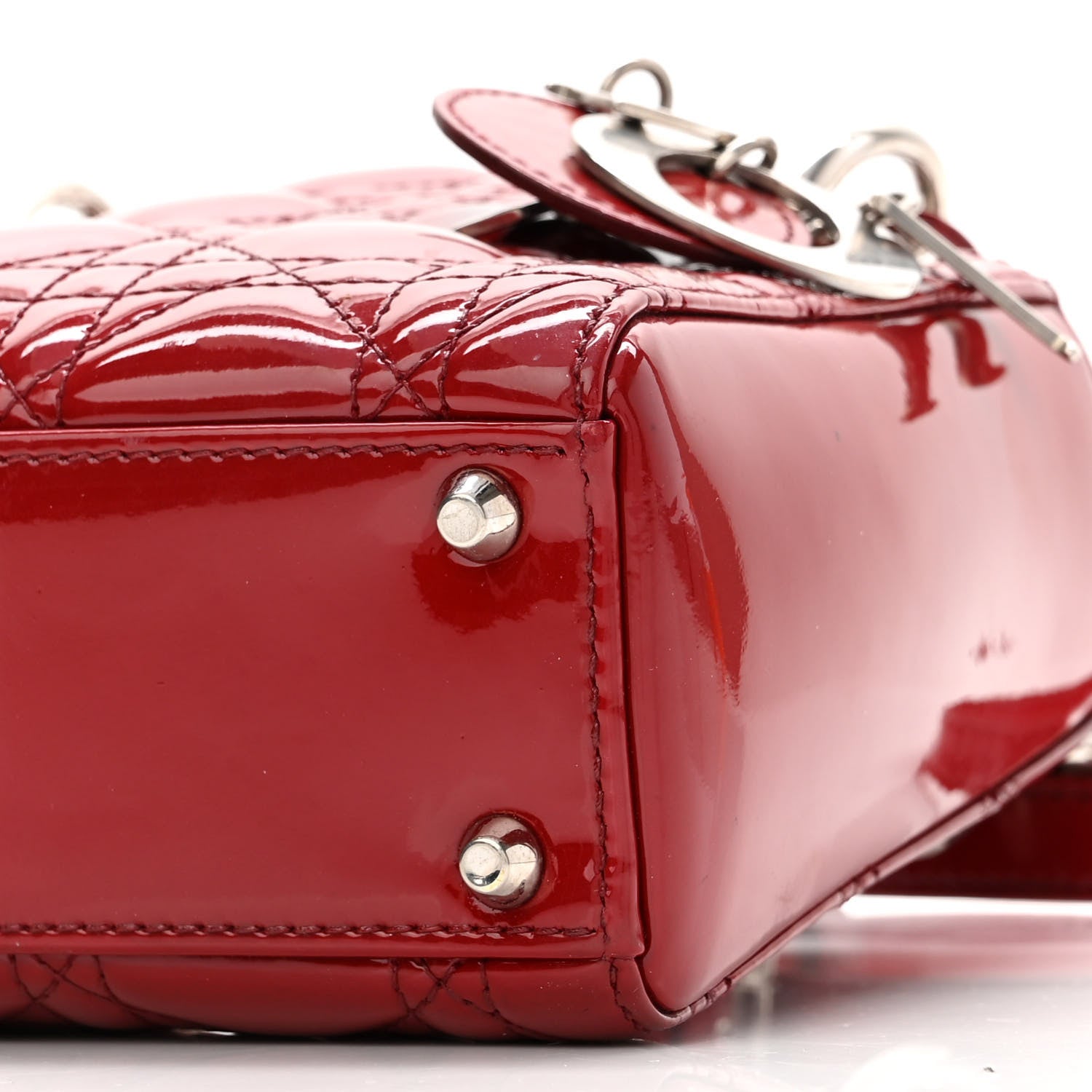 Christian Dior Patent Cannage Mini Lady Dior Red 9 of 9