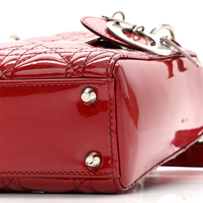 Christian Dior Patent Cannage Mini Lady Dior Red 9 of 9