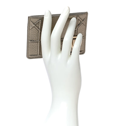 Christian Dior Metallic Grained Calfskin Cannage Diorama Card Holder Gold 2 of 11