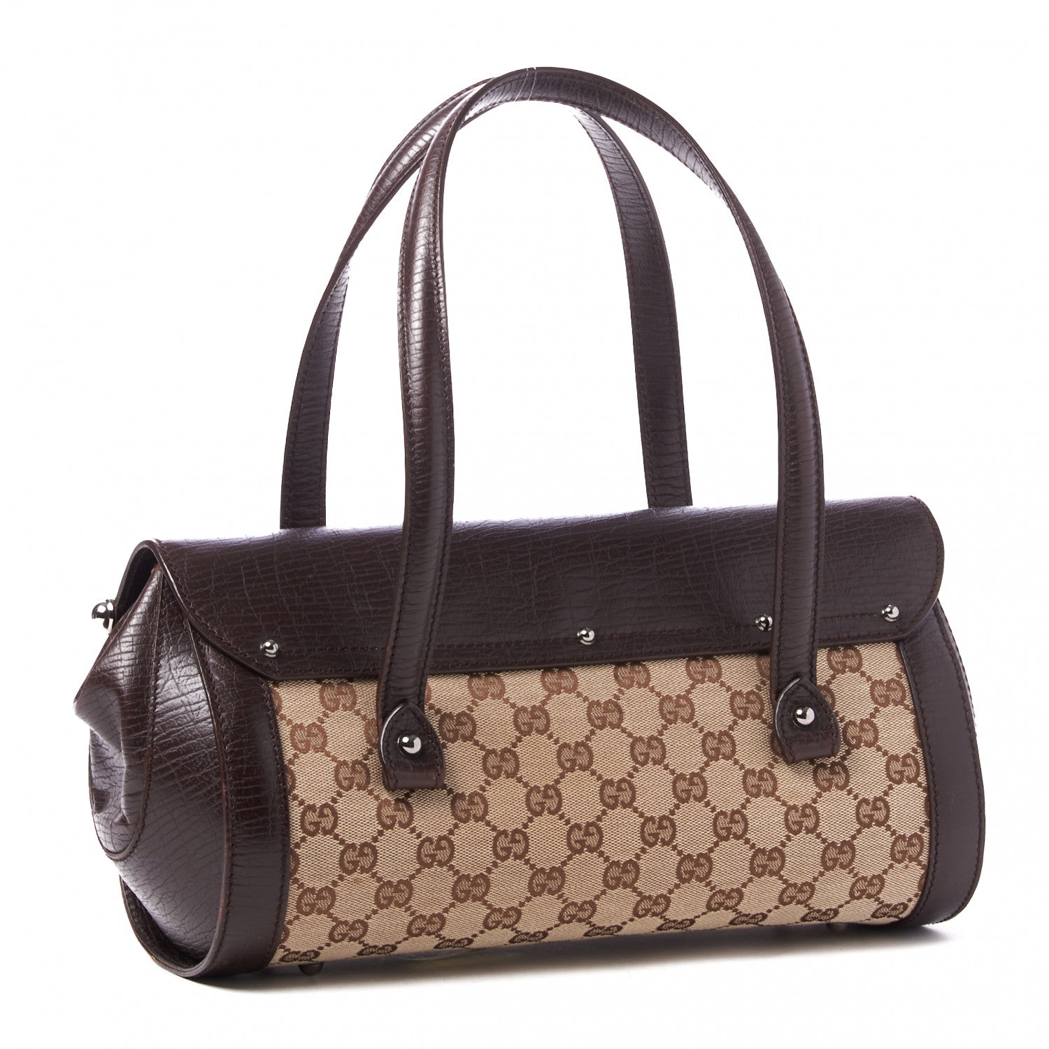 Gucci Monogram Bamboo Bullet Bag Dark Brown 2 of 9