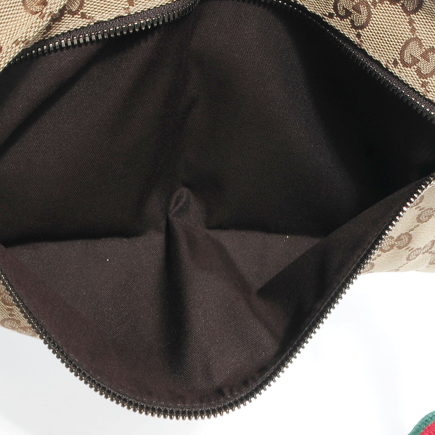 GG Monogram Web Double Pocket Belt Bag Dark Brown