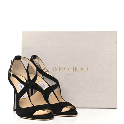 Jimmy Choo Suede Emily 100 Sandal 38 Black 9 of 9