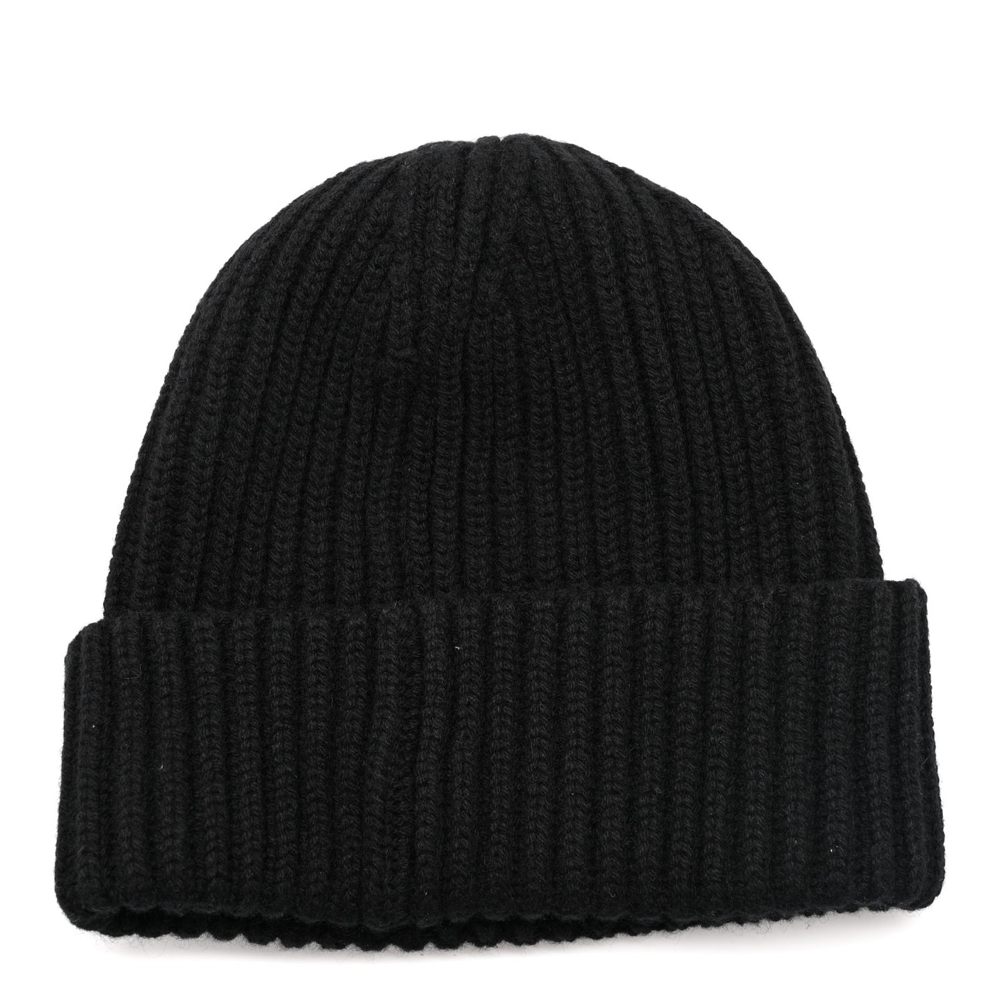 Cashmere Beaded Sequin Logo Beanie Hat Black