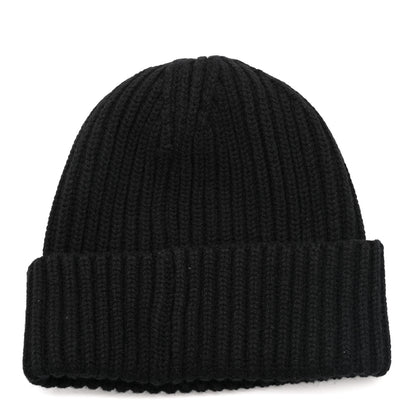 Chanel Cashmere Beaded Sequin Logo Beanie Hat Black 3 of 5