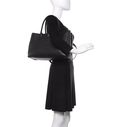 Chanel Calfskin Cerf Executive Shopper Tote Black 3 of 15