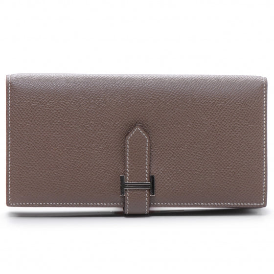 Hermes Epsom Leather Bearn Wallet Etoupe 1 of 8