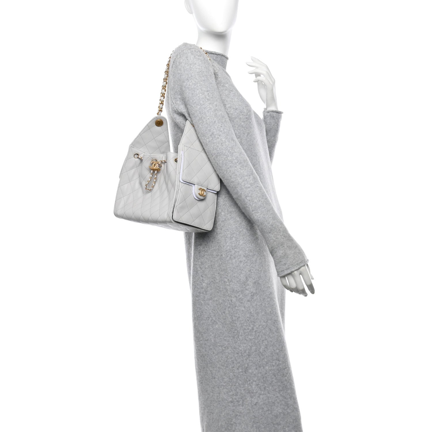 Chanel Caviar Quilted Small Chanel 25 Handbag Light Grey 3 of 12