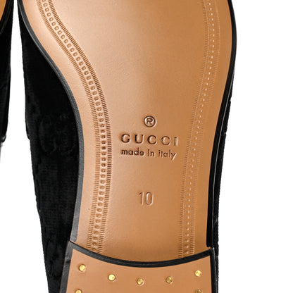 Gucci Velvet GG Monogram Horsebit Mens Jordaan Loafers 10 Black 6 of 8