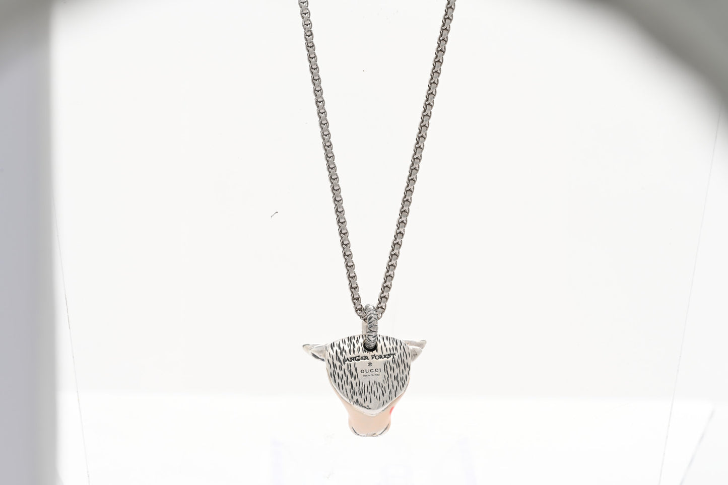 Sterling Silver Enamel Crystal Anger Forest Bull Head Necklace Multicolor
