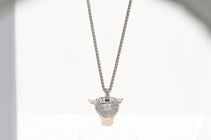 Gucci Sterling Silver Enamel Crystal Anger Forest Bull Head Necklace Multicolor 5 of 6