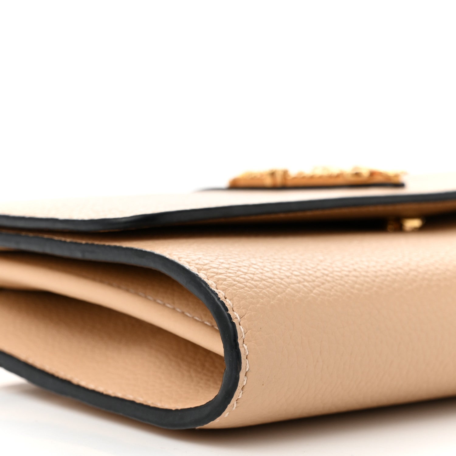 Versace Grained Calfskin Virtus Wallet On Chain Beige 9 of 11