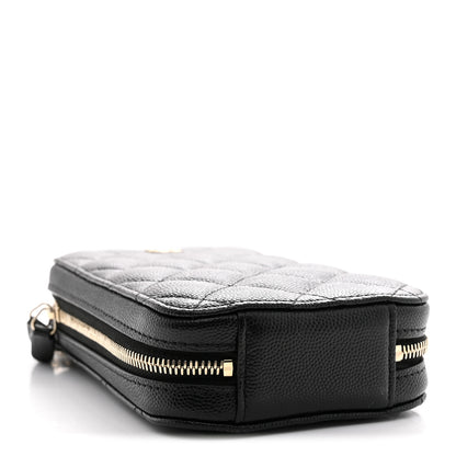 Chanel Caviar Quilted Phone Holder Wallet On Chain WOC Black 4 of 10