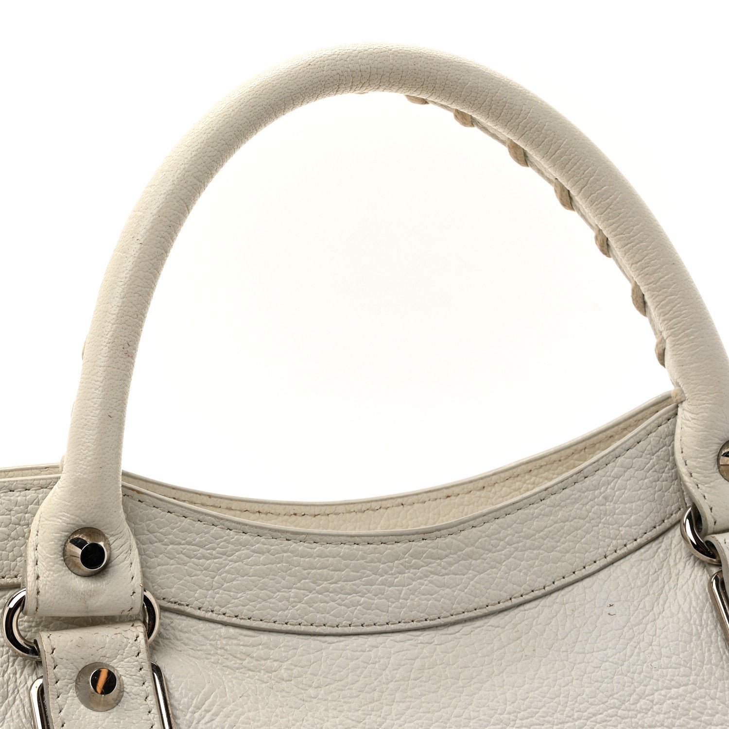 Balenciaga Chevre Silver Metallic Edge Hardware City White 16 of 17