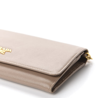Prada Saffiano Metal Oro Chain Wallet Cammeo 7 of 11