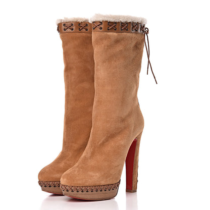 Christian Louboutin Suede Step N Roll 140 Platform Boots 40 Cuir Jaune 3 of 8